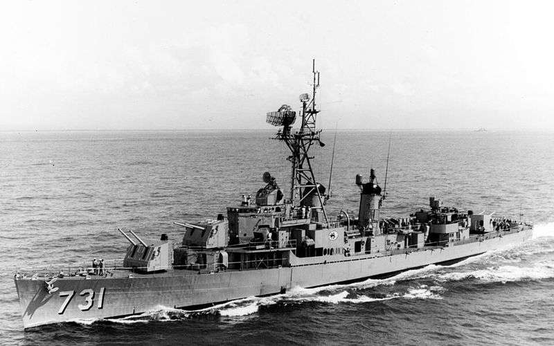 The destroyer USS Maddox at sea, 1964